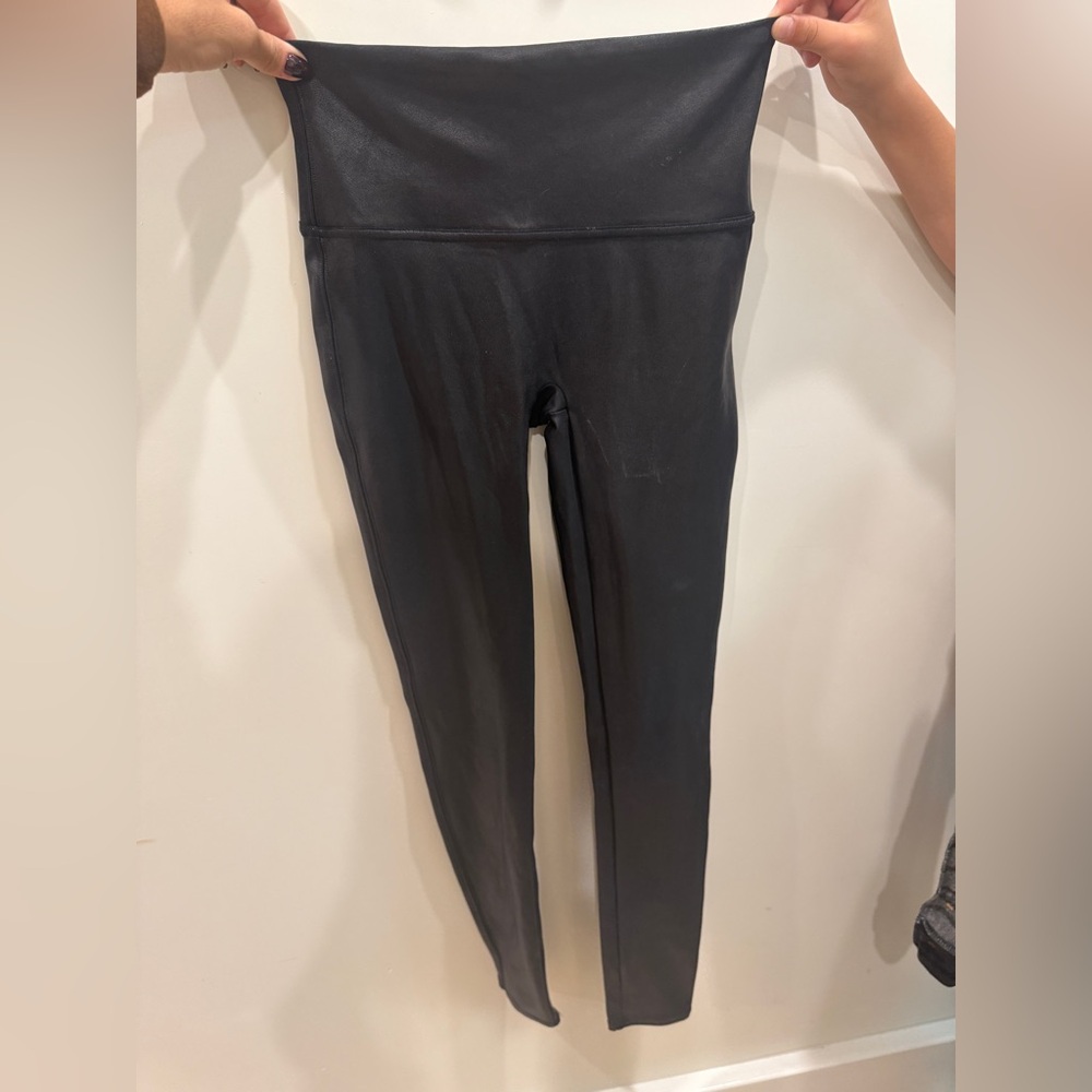 SPANX Black Faux Leather Leggings